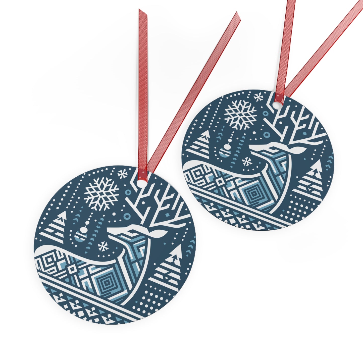 Geometric Reindeer Christmas Ornament