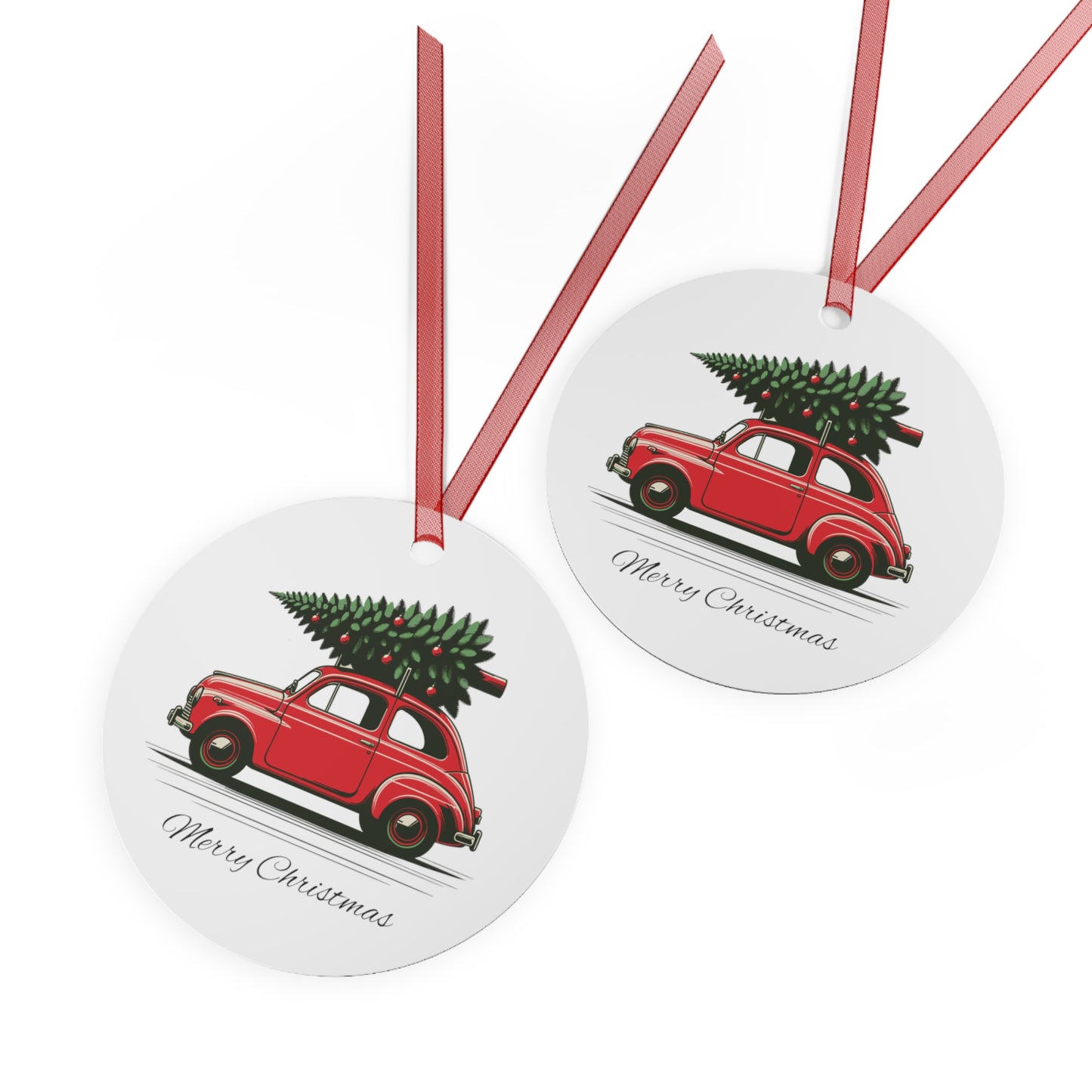 Vintage Car with Christmas Tree Ornament