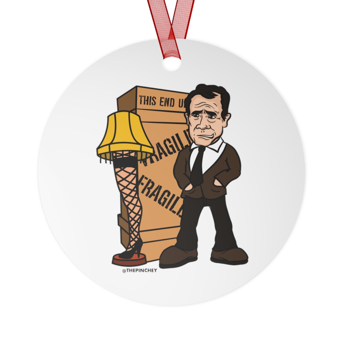A Christmas Story Fragile Leg Lamp Scene Christmas Metal Ornament
