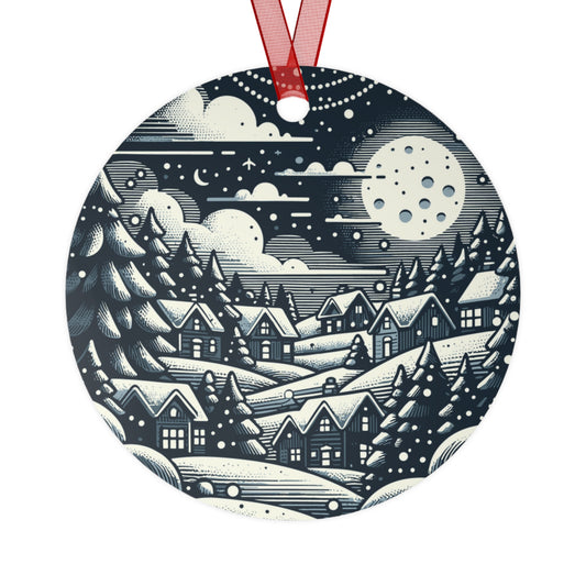 Charming Village Winter Scene Ornament