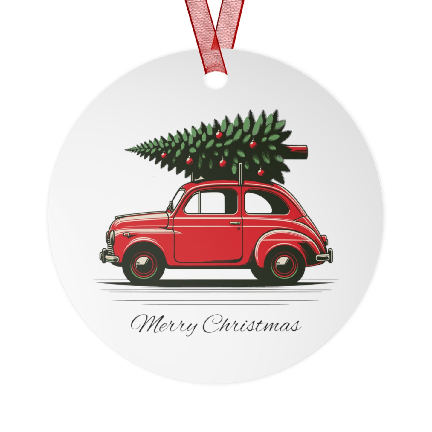 Vintage Car with Christmas Tree Ornament