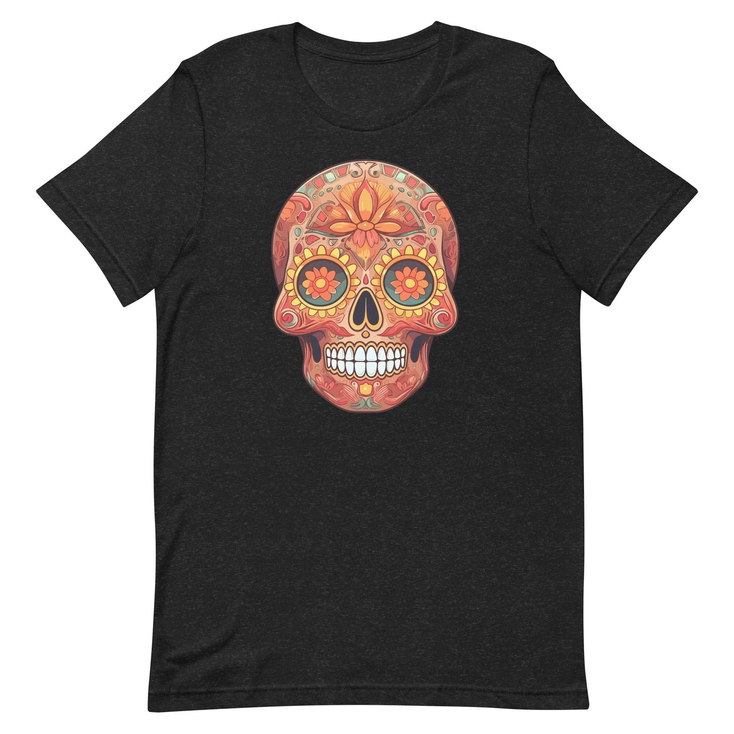 Orange Sugar Skull Dia de los Muertos Unisex T-Shirt