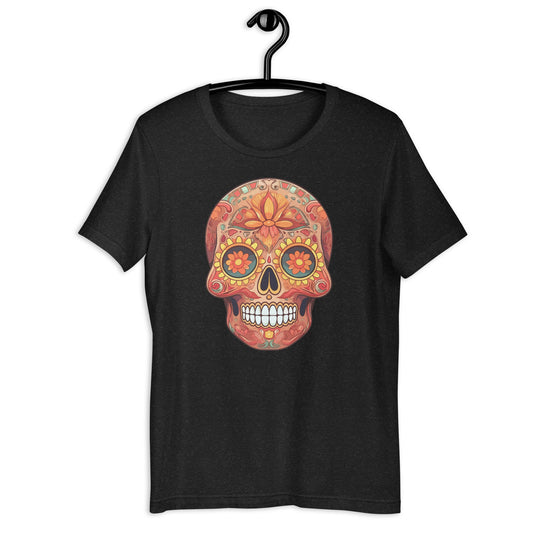 Orange Sugar Skull Dia de los Muertos Unisex T-Shirt