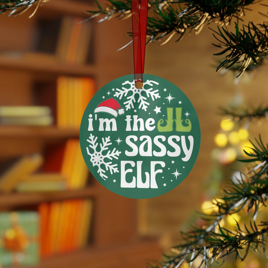 Sassy Elf Christmas Ornament