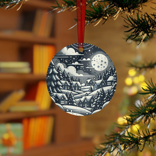 Charming Village Winter Scene Ornament