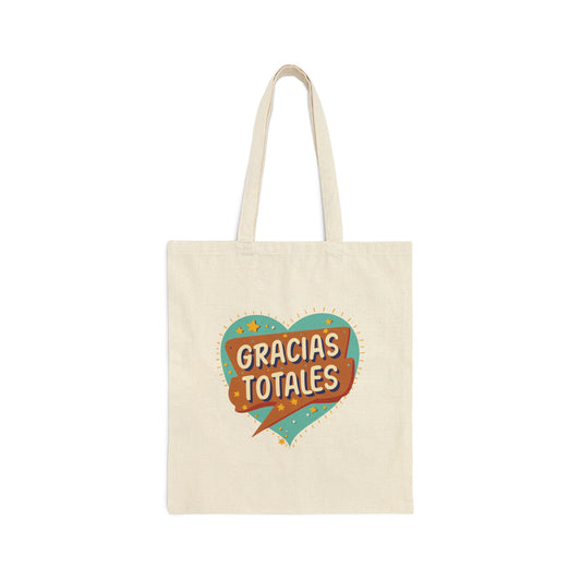 Gracias Totales Canvas Tote Bag - Iconic Phrase Shopper, Stylish Latin Music Tribute Bag