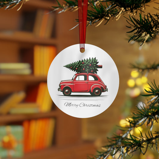 Vintage Car with Christmas Tree Ornament