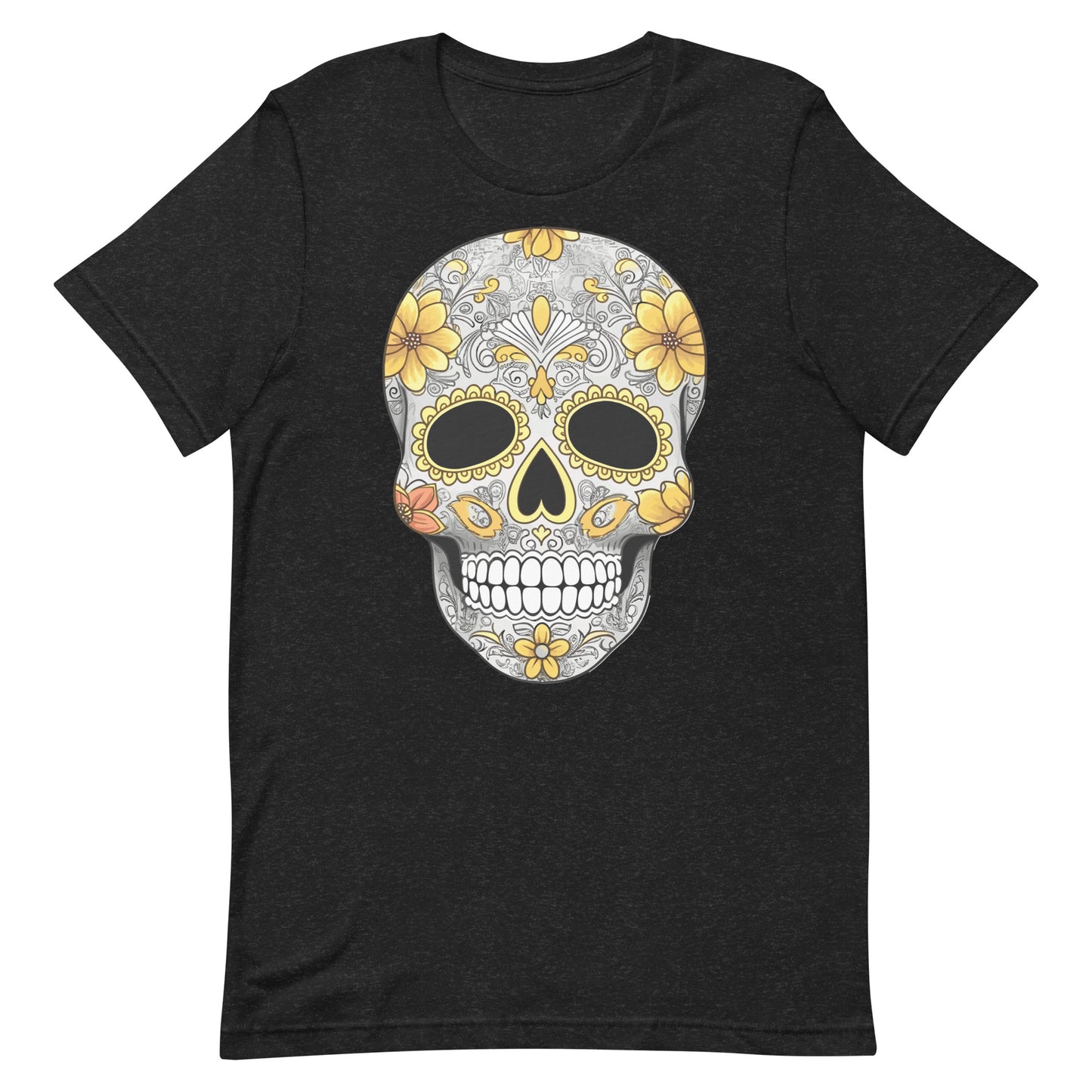 Bronze and Gold Sugar Skull Dia de los Muertos Unisex T-Shirt