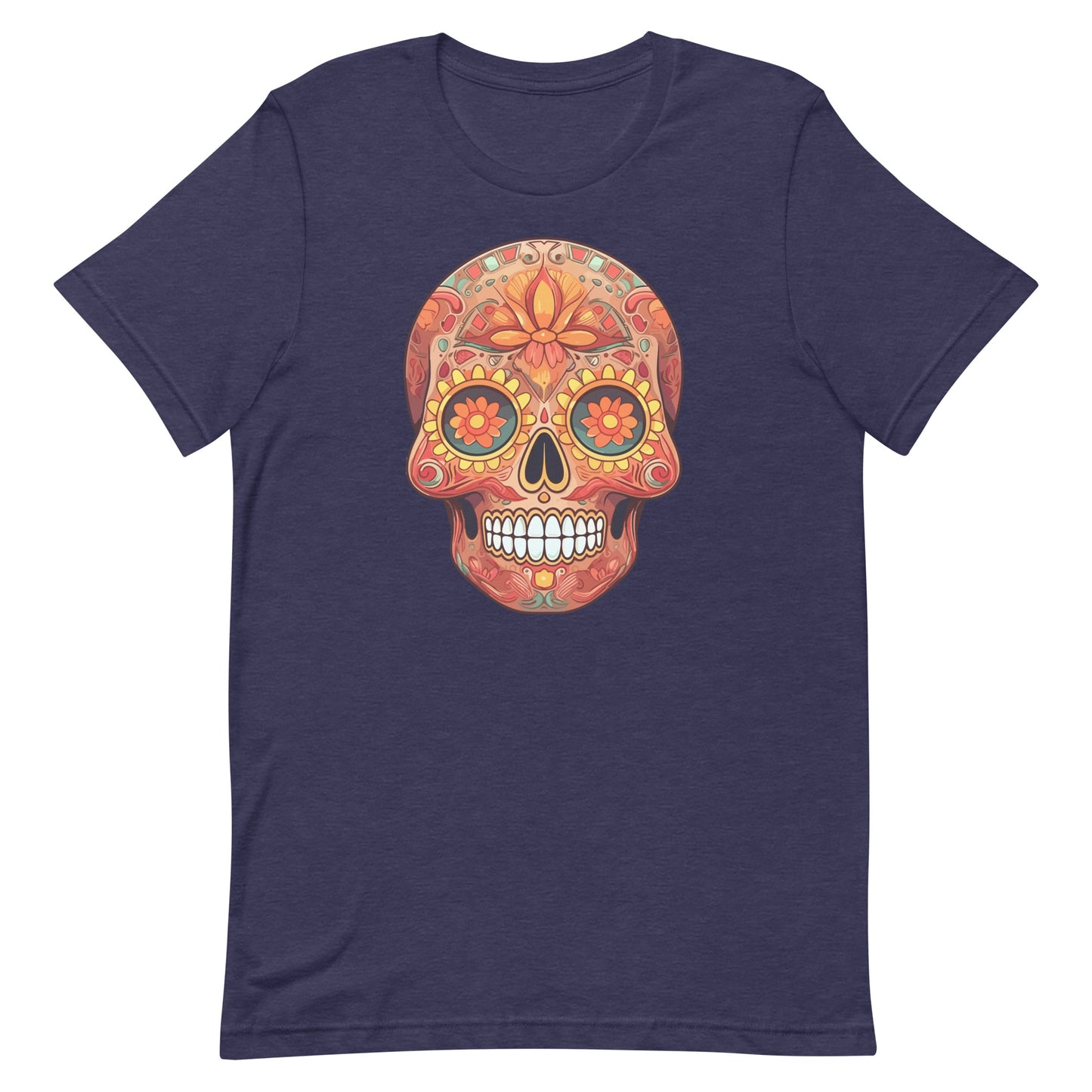 Orange Sugar Skull Dia de los Muertos Unisex T-Shirt